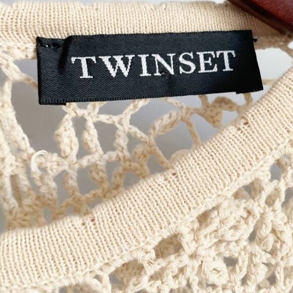 TWINSET Cotton Crochet Mini Dress Medium - Picture 11 of 14